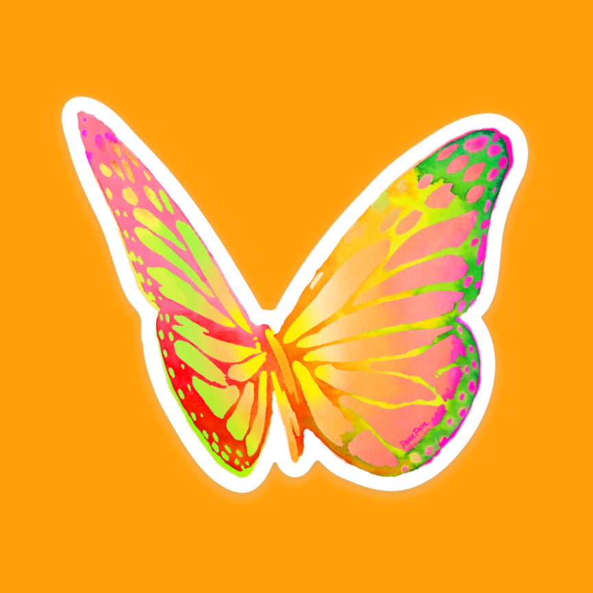 Technicolor Butterfly Sticker – Paige Poppe Art